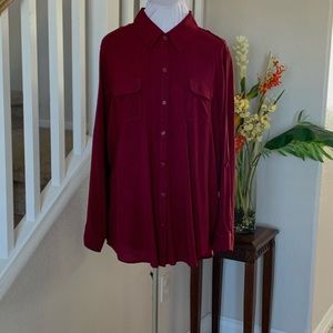 Westbound Maroon Button down blouse
